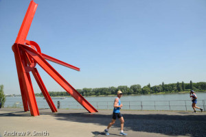 Running along the Rhine