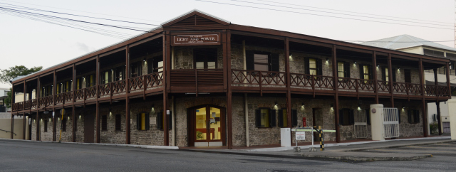 The Barbados Light & Power building, formerly the Commissariat Provision Store and then the Garrison Theatre.